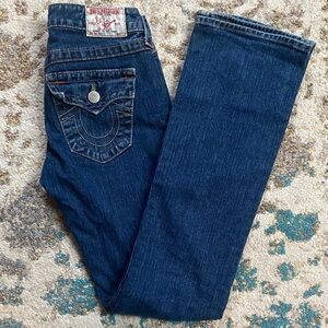 True Religion Women's Dark Blue Straight Leg Jeans